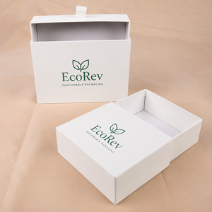 Custom Eco-Friendly Art Paper <b>Square</b> Gift Box Gold Foil Hot Stamping Ribbon Handle Jewelry Sliding Drawer Storage UV Coating - Product Image 1