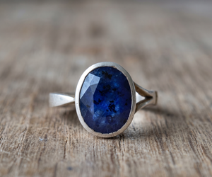 Natural Blue Sapphire Gemstone Handmade 925 <b>Solid</b> Sterling <b>Silver</b> Women's Ring Elegant Oval Shape for Weddings Parties Wholesale - Product Image 6