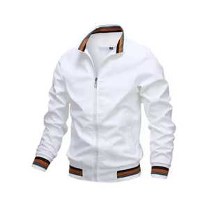 เสื้อแจ็คเก็ตบอมเบอร์สีเหลืองสำหรับผู้ชาย สีพื้น ซิปด้านหน้า ทรงเข้ารูป คอตั้ง กันลม ผลิตจากโพลีเอสเตอร์ เหมาะสำหรับใส่ในฤดูหนาว - Product Image 4