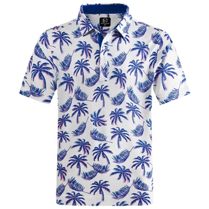 Hawaiian Plants Polo Shirt for Men Casual Summer 3D Printed <b>Leaves</b> Flower Oversized Cotton Top Short Sleeve Golf T-Shirt Clothes - Product Image 5