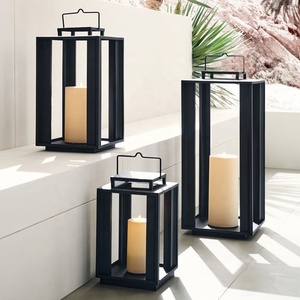 Christmas Gift High Quality Iron <b>Pillar</b> <b>Candle</b> <b>Holder</b> Hanging Lantern Lighting <b>Candle</b> Lantern <b>Black</b> Colored Home Decor Trending - Product Image 2