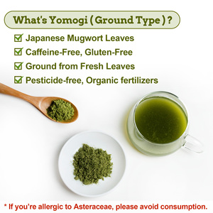 Nouvelle Poudre de Feuilles d'Armoise Japonaise Bio Infusée à la Vapeur, Thé Santé Bien-être, Ingrédient Naturel, Latte Vert, Sachet en Vrac, Yomogi BLESS - Product Image 2