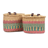 Matériau naturel naturel jonc de mer panier jonc de mer avec poignée en gros DHT Artisanat