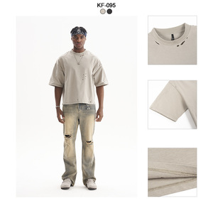 เสื้อยืดพิมพ์ลายต้นไม้ทรงโอเวอร์ไซส์คุณภาพสูง ผ้าฝ้ายแท้ 100% สไตล์วินเทจ สำหรับผู้ชาย - Product Image 4