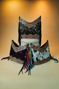 กระเป๋าพาดลำตัวหนังเมทัลลิกทำจากหนังแท้มีพู่ห้อยขนาดใหญ่กระเป๋าหนังตะวันตก - Product Image 5