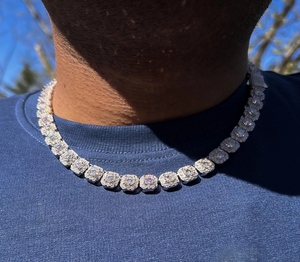 Wholesale Trendy Hip Hop <b>Chain</b> 925 Sterling <b>Silver</b> Moissanite <b>Cuban</b> <b>Chain</b> VVS Diamond Moissanite Necklace Jewelry - Product Image 6