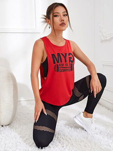 Camisetas sin mangas para gimnasio para mujer, transpirables, de secado rápido, tejido de poliéster/algodón, chaleco de fitness para culturismo - Product Image 3