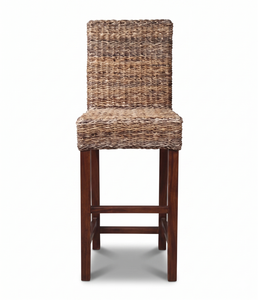 Modern Natural Rattan Bar <b>Stool</b> High <b>Back</b> Wicker <b>Counter</b> Chair Wholesale Outdoor Indoor Dining Bistro Wooden Legs Cafe <b>Stools</b> - Product Image 3