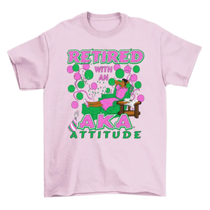 T-shirt imprimé pour femme « Retired with Attitude », en coton premium, motif graphique, décontracté, mode, vêtement de tous les jours - Product Image 4