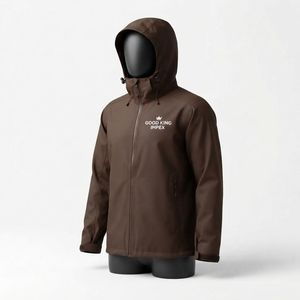 Custom Logo Men Waterproof <b>Rain</b> <b>Jacket</b> Full Zip <b>Hooded</b> Lightweight Outdoor Sportswear <b>Rain</b> <b>Jacket</b> - Product Image 2