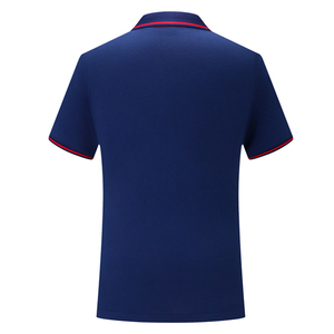 Chemise pour homme bleu foncé à manches courtes, tissée, avec col et poignets à carreaux, style décontracté, coupe classique, 100% polyester respirant - Product Image 2