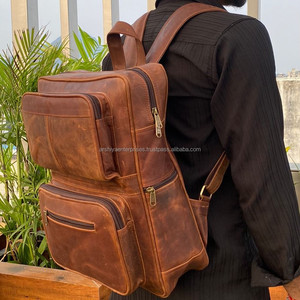 Mochila para ordenador portátil de cuero de grano completo para hombre de gran capacidad al por mayor mochila de viaje de cuero genuino de lujo de alta calidad - Product Image 3