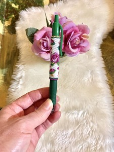 Handcrafted Seed Beads <b>Art</b> Deco Pen with Custom Design Multi-colors Embroidery-Trendy Decorative Office School Supplies - Product Image 4