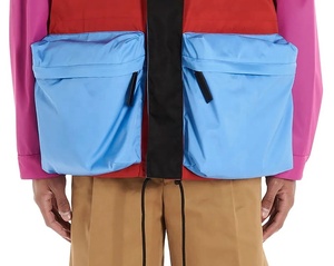Veste coupe-vent décontractée pour adultes de haute qualité grande taille personnalisée coupe-vent en nylon à blocs de couleurs respirant veste coupe-vent - Product Image 3