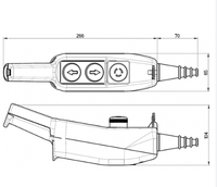 Stazione di controllo elettronica a sospensione in plastica CMK P03D2 per gru EOT, 440V, grado di protezione IP65, 1NO1NC, controllo motore a velocità singola/doppia, 2-14 opzioni di tasti
