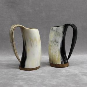 Natural Handmade Buffalo Horn Drinking <b>Mug</b> Coffee <b>Mug</b> and decorative <b>mug</b> with handle and a Short glass also - Product Image 6