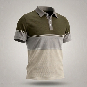 Polo en Coton Tricoté de Luxe pour Homme – Haut d'Été Professionnel avec Broderie 3D, Séchage Rapide et Respirant - Product Image 1