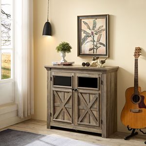 Grande Credenza a 2 Ante per Ingresso, Soggiorno, Bar, Cantinetta Vini con Tavolo, Elegante Mobile in Legno per Conservazione Vini - Product Image 2