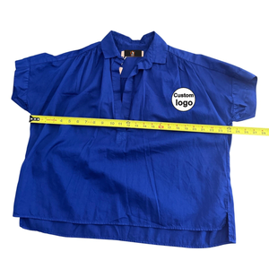 Ensemble tendance 2 pièces Cali Dreaming en popeline de coton bleu roi, haut multicolore et pantalon Palais, taille S - Product Image 4