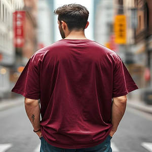 T-shirt Homme Oversize Personnalisé 230g, Nouveau Style Tendance, 100% Coton Tissé, Lavage Vintage, Coupe Ample Épaules Tombantes, Streetwear - Product Image 3