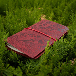 A6 Cashmere Print Embossed Floral <b>Leather</b> <b>Refillable</b> <b>Notebook</b> Cover Genuine <b>Leather</b> Bifold Journal Personalized Gift - Product Image 2