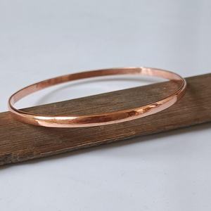 Bracelet jonc fermé en cuivre pur fait main, massif, à enfiler, artisanat en cuivre, délicat, empilable, bijoux de guérison pour femmes et hommes, OEM - Product Image 6
