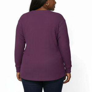 Camisetas Térmicas de Manga Larga para Hombre, Tejido Waffle Personalizado, Mezcla de Algodón, Suaves, Lisas, para Hombre y Mujer - Product Image 2