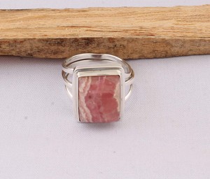 Wholesale Classic Natural Rhodochrosite 925 Sterling <b>Silver</b> Square Gemstone Multi Split Band Party <b>Statement</b> <b>Ring</b> Supplier - Product Image 4