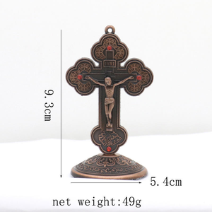 Artisanat de décoration intérieure, artisanat métallique rétro, croix religieuse créative, ornements de voiture - Product Image 6