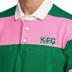 เสื้อรักบี้ผู้ชายผ้าฝ้ายถักคุณภาพพรีเมียม สีพื้น ปักโลโก้ ระบายอากาศได้ดี บริการ OEM แบบกำหนดเองสำหรับทีม - Product Image 4