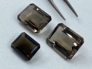 Cuarzo Ahumado Facetado en Forma Octogonal, Piedras Sueltas de Diferentes Tamaños de 8x6mm a 22x16mm, Calibradas para Joyería, Lote - Product Image 2