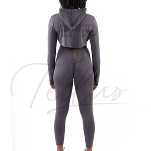 Best Design Plus Size Yoga Set for <b>Women</b> Custom <b>3</b>-<b>Piece</b> Shorts with Front Logo-Breathable Spandex/Polyester Low Price - Product Image 4