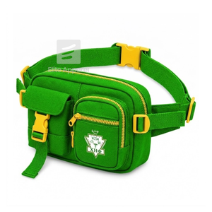 Custom Chi Eta Phi Sorority Fanny bag green and yellow Casual Style embroidered logo and Zipper Pocket female Greek Apparel - Product Image 2