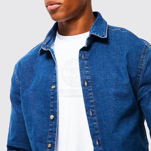New Fashion Classic <b>Men</b> <b>Blue</b> Jeans <b>Shirt</b> Smart Casual Button Up Comfortable Fashion Forward Look - Product Image 5