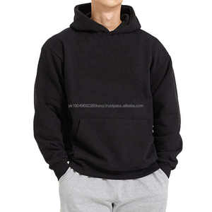 Sweat-shirts et pulls à capuche pour hommes en coton lourd 100% personnalisés avec logo, épaules tombantes, sans cordon, uni, imprimé - Product Image 1
