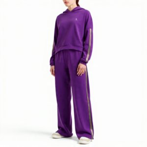 <b>Women</b> Casual Oversized Cotton <b>Fleece</b> Pullover Sweatshirt <b>Joggers</b> Set Tracksuit Winter Wear Loose Fit Drawstring Full Length Pant - Product Image 5