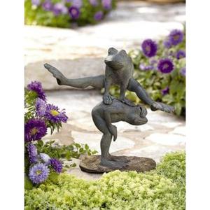 Statue de grenouille en fonte pour jardin, décoration extérieure, style personnalisé, sculpture de grenouille, style simple, finition patinée, fournitures de jardin faites à la main - Product Image 1