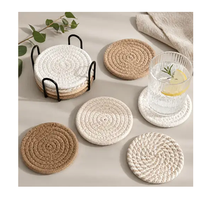 Sous-verre en rotin résistant à la chaleur pour la protection des théières et des tasses, tapis de table pour tasses et mugs, 10 cm, sous-verre en rotin pour cuisine, vente chaude - Product Image 3