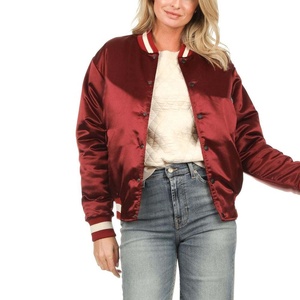 Chaqueta Varsity de Satén Personalizada 2025, Brillante, Lisa, Talla Grande, de la Mejor Calidad, para Mujer - Product Image 2