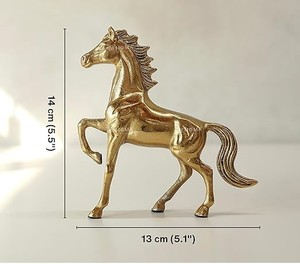 Figurine de cheval dorée, sculpture de table légère, statue Art Déco pour la maison, le bureau, le salon, la décoration de baptême, Diwali, Pâques - Product Image 5