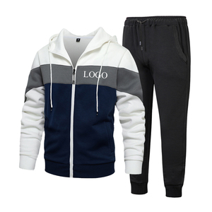 Custom Men's Solid <b>Lightweight</b> <b>Hoodie</b> Tracksuit Set Pullover Sweatshirt Jogger Pants OEM ODM Sports Manufacturer Drawstring - Product Image 6