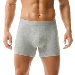 Calzoncillos Boxer de Algodón Puro para Hombre con Logotipo Bordado Personalizado OEM, Ropa Interior Deportiva de Talla Grande, Transpirable, para Toda Temporada, Color Rojo - Product Image 5
