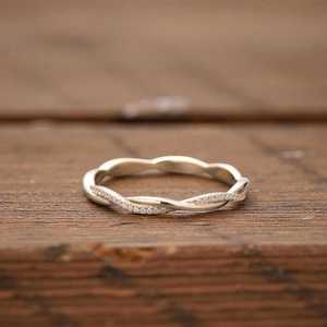 Minimalist Moissanite Round Cut Diamond <b>Eternity</b> Rope Band <b>Ring</b> For Women's Original 925 <b>Silver</b> Fine Birthdays Gift For Partner - Product Image 6