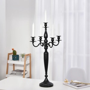 Premium <b>Black</b> Aluminum <b>Candelabra</b> 5 Arm Candle Stand Holder for Restaurant Hotel Event Party Table Decoration At Affordable Rate - Product Image 3