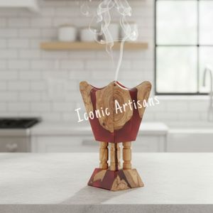 Wooden Sandalwood Resin Epoxy Magnetic Bakhoor Burner Religious Eco-Friendly Durable Japanese <b>Incense</b> - Product Image 2