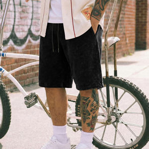 Shorts pour hommes à cordon de serrage, délavés à l'acide, respirants, pour l'été, avec design personnalisé OEM - Product Image 6