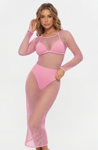 Vestido de rejilla para mujer, manga larga, transparente, sexy, ropa de club, ropa de noche, nuevo vestido de moda, vestido largo de rejilla para damas - Product Image 3