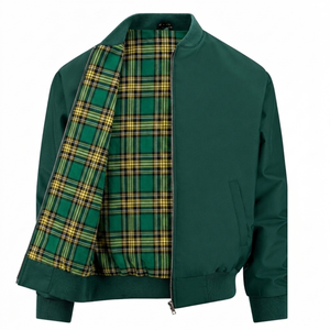 Bomber <b>Jacket</b> Check Line <b>Blouson</b> Tartan Interior Full Zip Heritage Fashion Custom Apparel Retail Collection Source Casual <b>Jacket</b> - Product Image 2