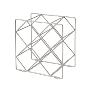 Porte-bouteilles à vin en fil de fer géométrique moderne, sur pied, pour comptoir, organisateur de bouteilles de vin en métal pour la cuisine ou le bar - Product Image 1