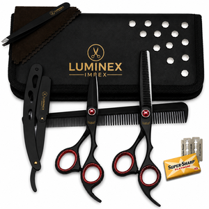 Navaja de Afeitar Recta Vintage Luminex Impex con Mango de Concha de Abulón y Acero al Carbono, Lista para Usar en Barberías y Salones - Product Image 1